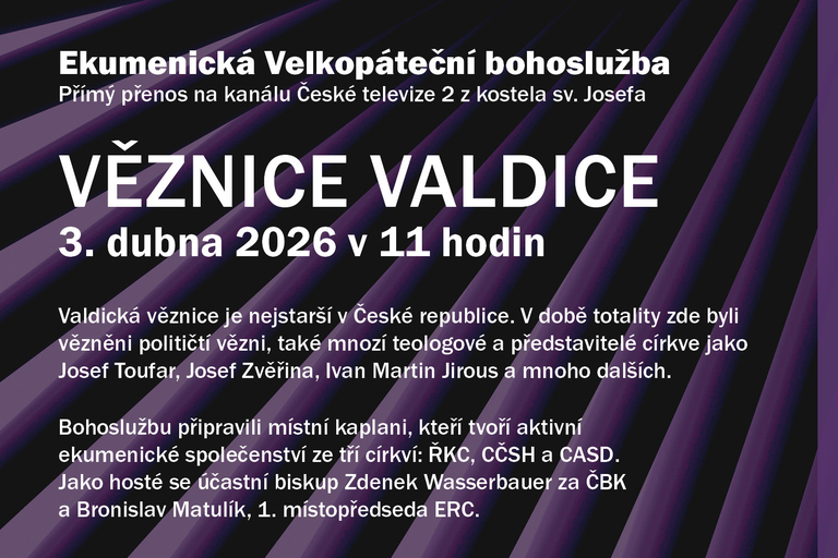 Zveme k ekumenické velkopáteční bohoslužbě z Valdic